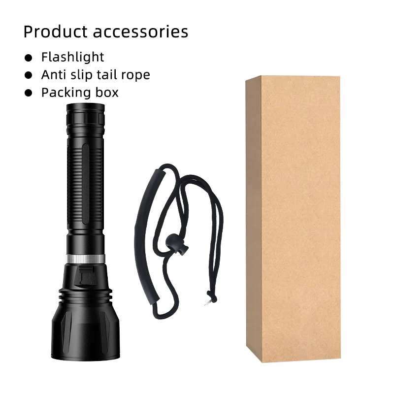 Multifunctional rechargeable diving flashlight high power professional waterproof flashlight for diving