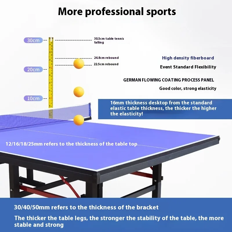 The best-selling HDF top of the line 18mm standard size room table tennis table for home use without wheels
