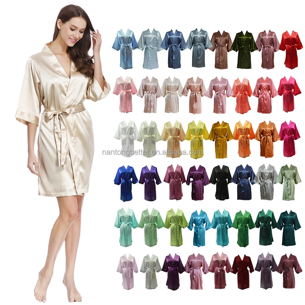 133 цвета роскошный Шелковый Атласный халат Свадебный для подружки невесты женская пижама