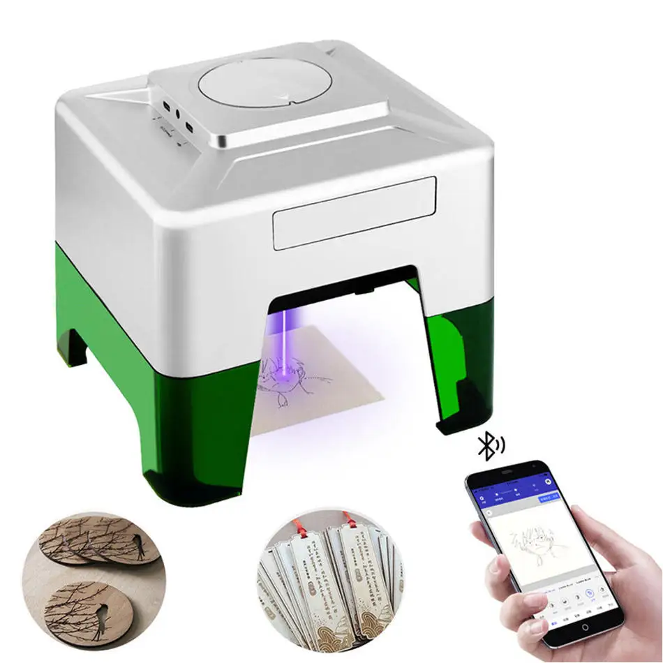 Portable Easy to Use Laser Engraver/Cutting Machine Automatic DIY Print Mini Laser Engraving Machine 1.6w Wholesale Price