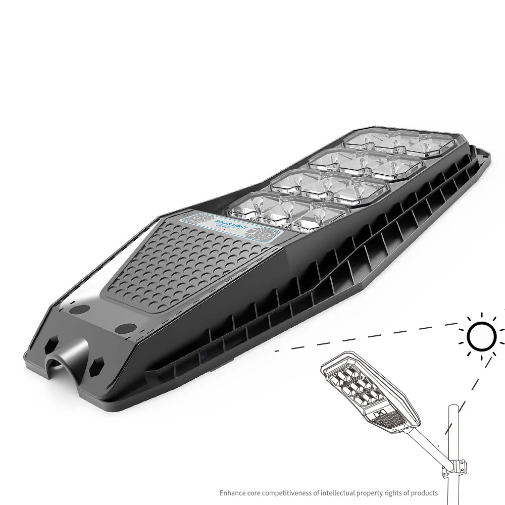 100w 300w 200w All In One Solar Street Light With Remote Control And Arms Integrated Solar Road Light Led Sensor