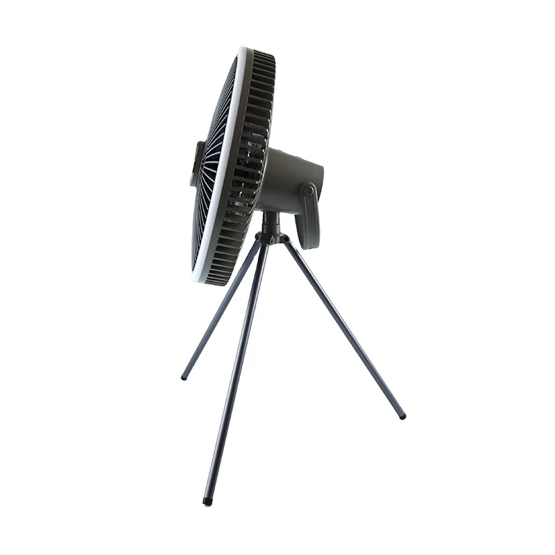 New Trends 2022 Powerful Wind Oscillating Portable Rechargeable Usb Tripod Stand Table Fan With Led Light