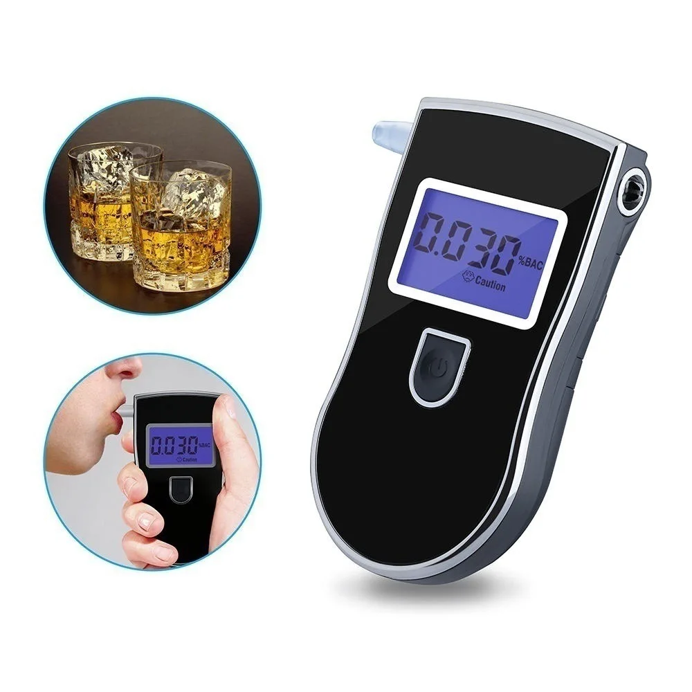 Breathalyzer Digital Alcohol Tester Detector Breath Analyzer Audible Alert Portable With LCD Display