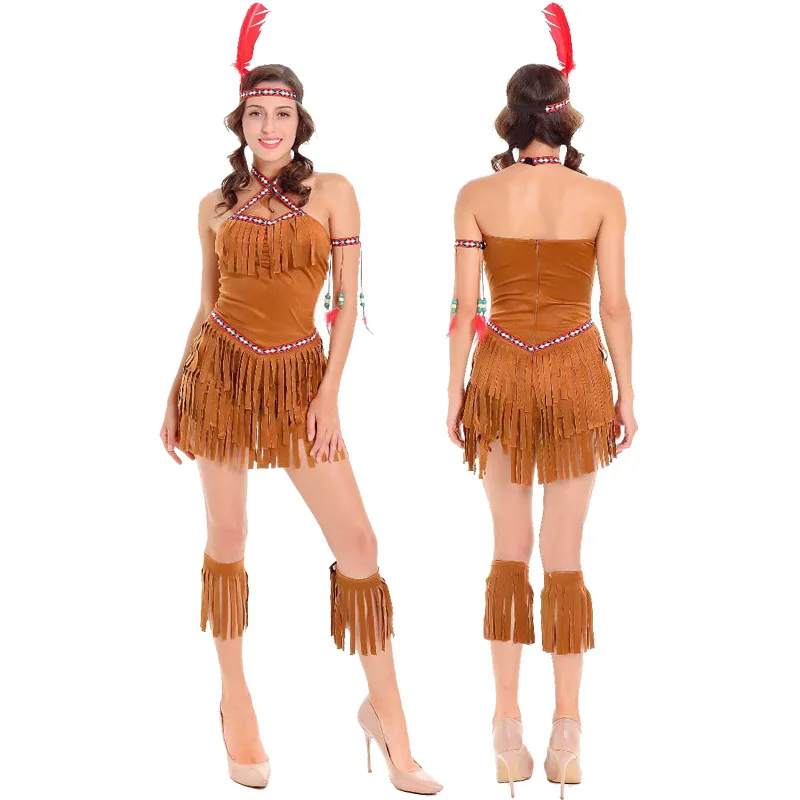 Sexy medieval Indian women costume ,Indian hunter costume