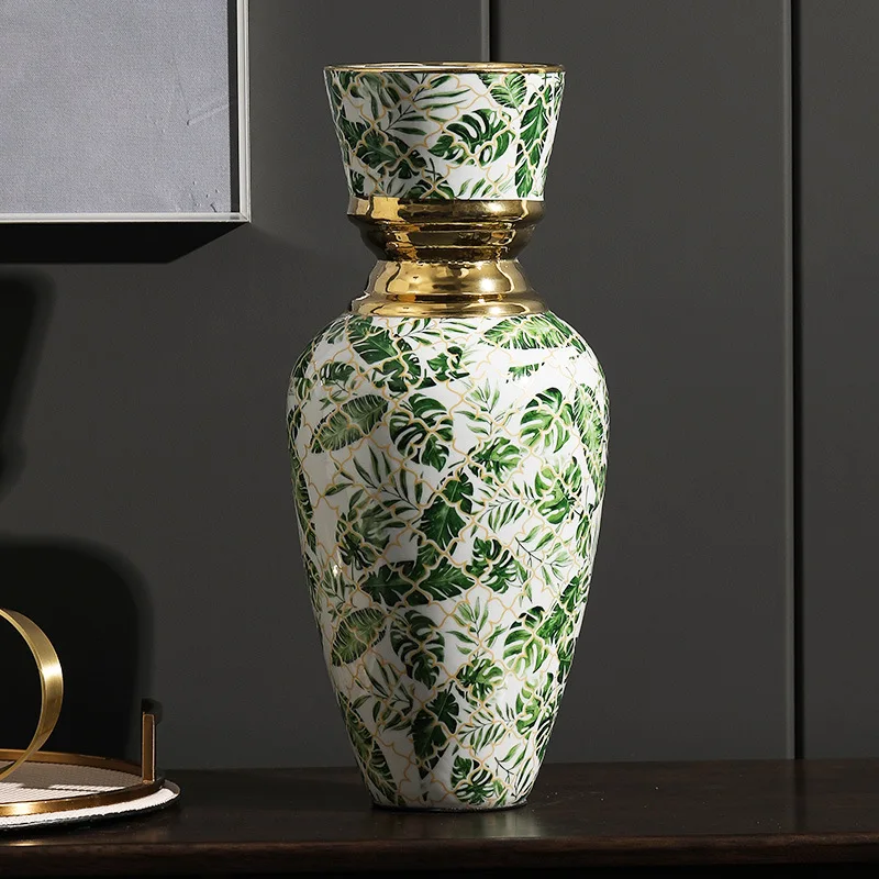 Factory direct sale of Factory direct sale of green ceramic vases Luxury ginger jars Modern decorative vases for home decor