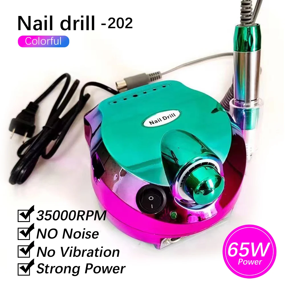 Electric Nail Drill Manicure File Drill Nails Polisher High Quality 65W 35000RPM High Speed Nail drill  ROHS CE 12pcs