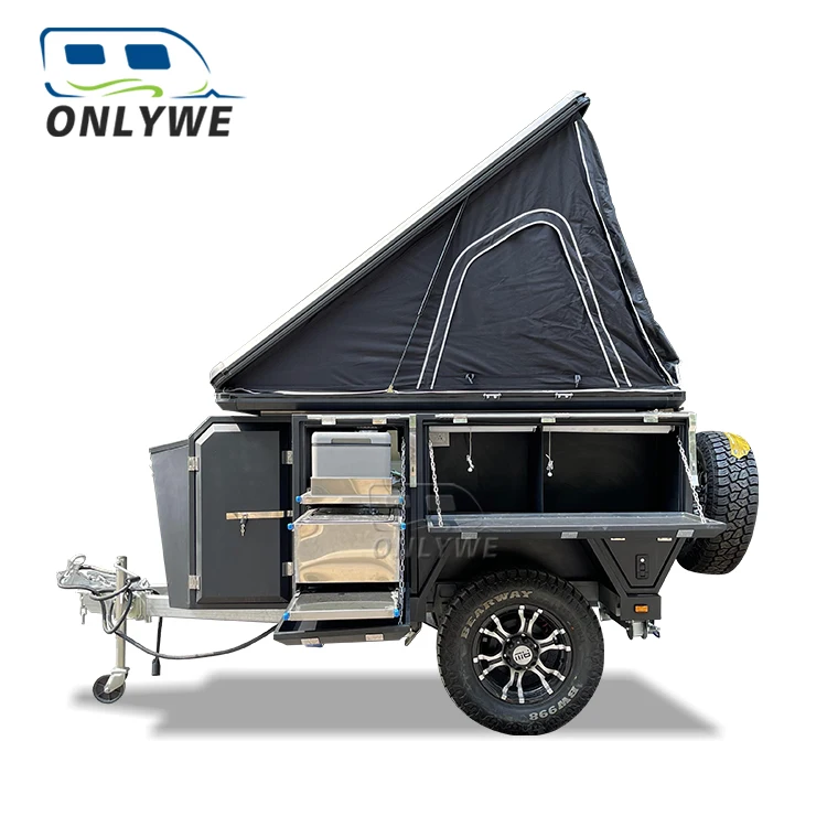 ONLYWE Light Weight Off-Road Travel Trailer Camper Caravan Mobile Off Grid Trailers Mini Caravan For Sale