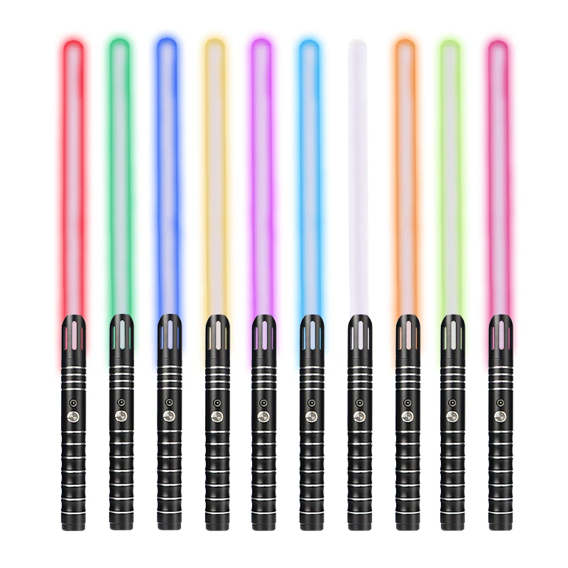 10 Coloring Led Flashing Light Saber Automatic Rechargeable Metal Light Sword Toys for Kids