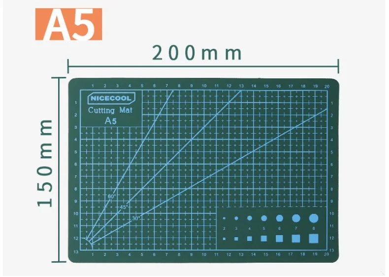 U.S. Art Supply 12*22CM Green/Black Professional Self Healing  Double Sided Durable Non-Slip PVC Cutting Mat Great for Scr