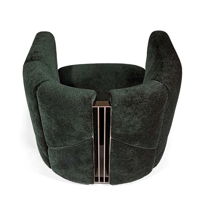 Postmodern Single Armchair Wooden Frame Fabric Armchair With Stainless Steel Leg Luxury Armchair For Living Room