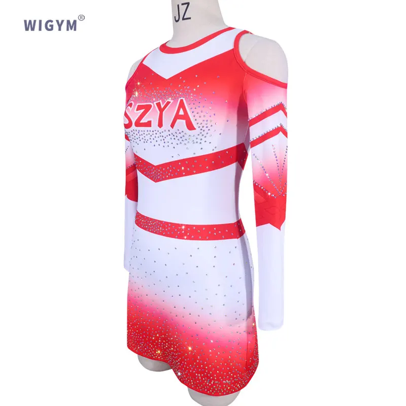 New cheerleading uniform suitable for tops and shorts, red cheerleading costume, cheerleading practice uniform