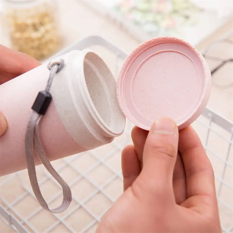 Custom Eco Friendly 300ml Biodegradable Plastic Wheat Straw Fiber Water Bottle