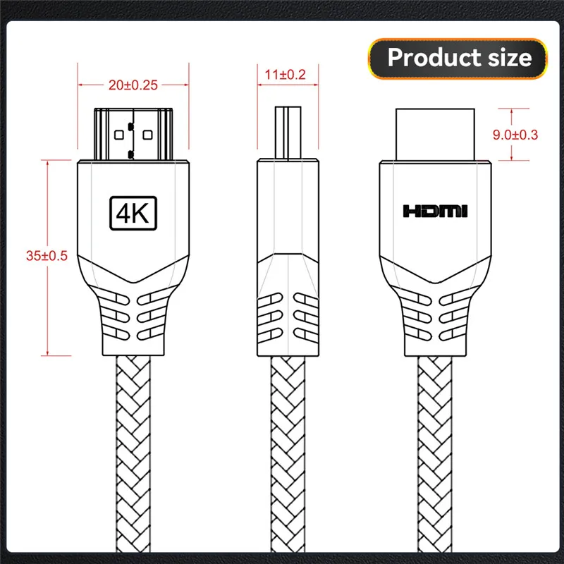4K 60Hz HDMI To HDMI Cable High Speed 2.0 Golden Plated Connection Cable Cord For Monitor Computer TV PS3/4 Projector HDTV