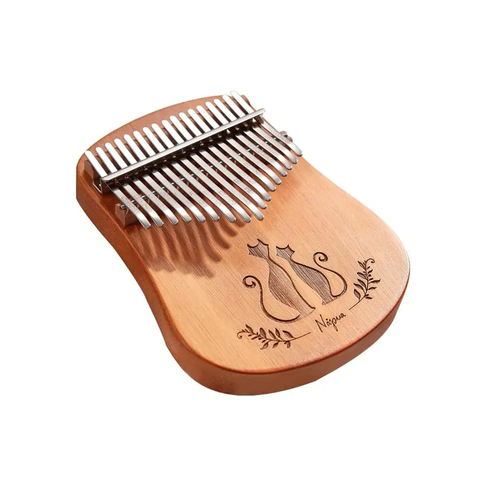 cega best selling guiro musical instrument solid mahogany plate 17 keys plate kalimba ares thumb piano
