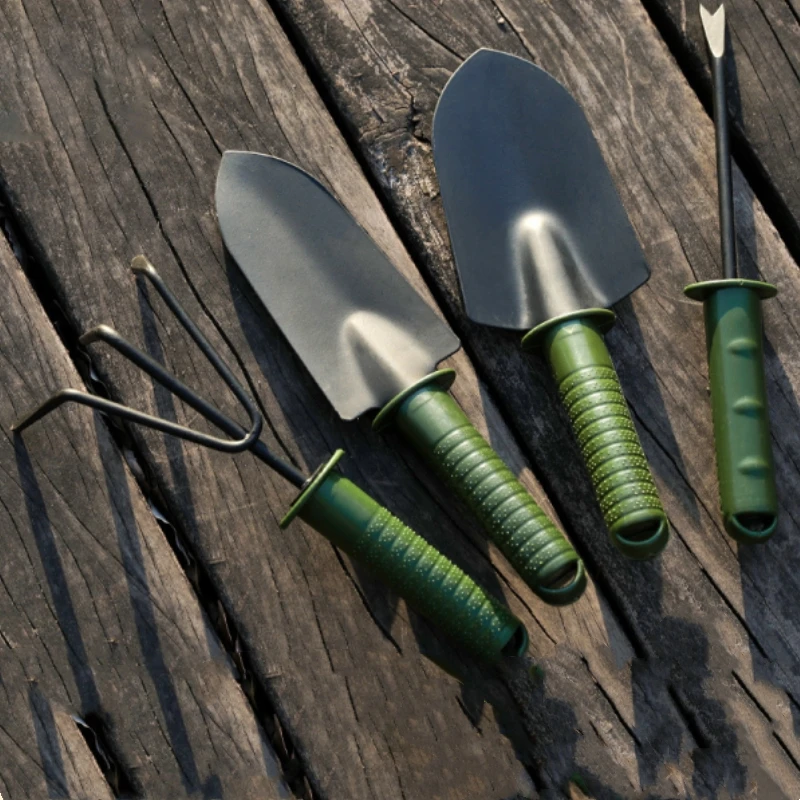 Plastic Handle Handmade Tool Bonsai Tools Garden Plant 4 PCS SET Hand Rake with Soft Rubberized Non-Slip