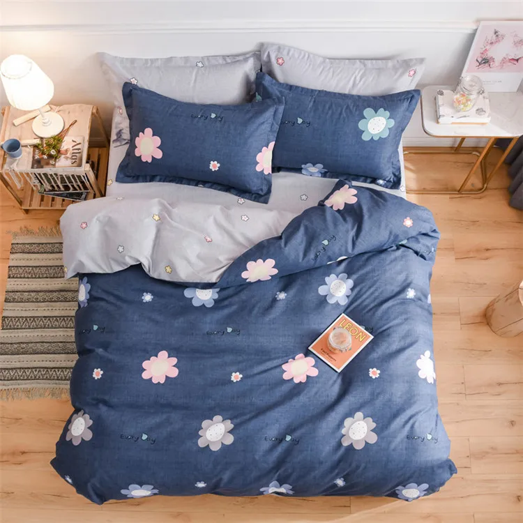 Customized 100%Polyester Printed 4pcs Comforter Bed Sheet Sets And Mattress Cover