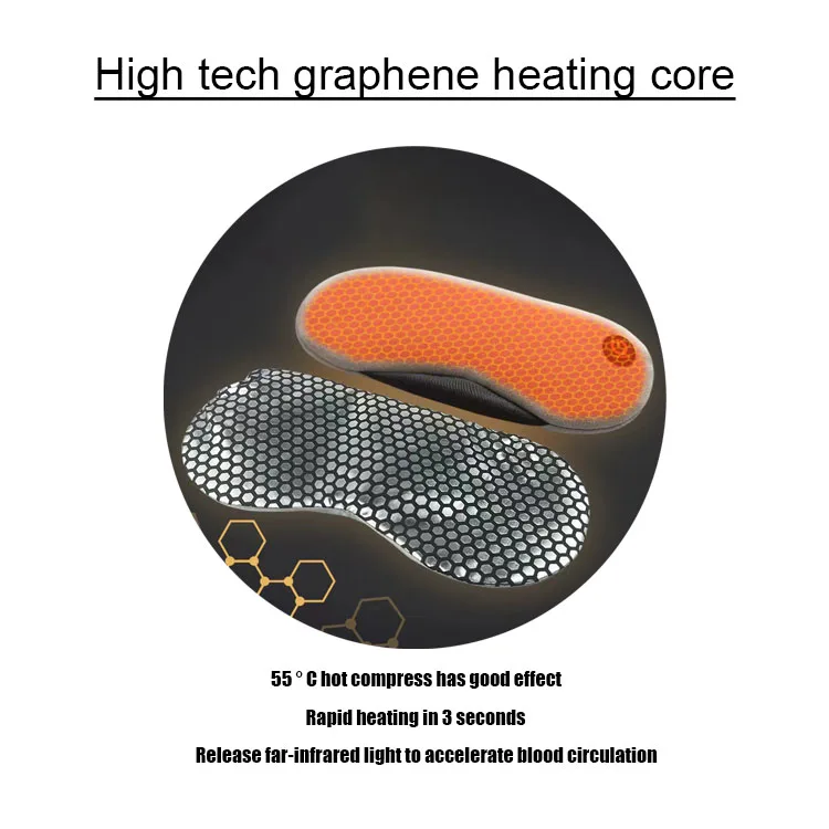 Removable and washable wireless steam hot compress eye mask, battery storage USB charging heating lithium battery