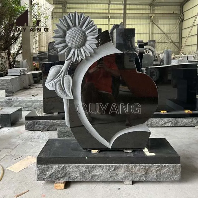QUYANG Wholesale G654 Granite Grave Stones Cemetery European style Tombstones And Monuments