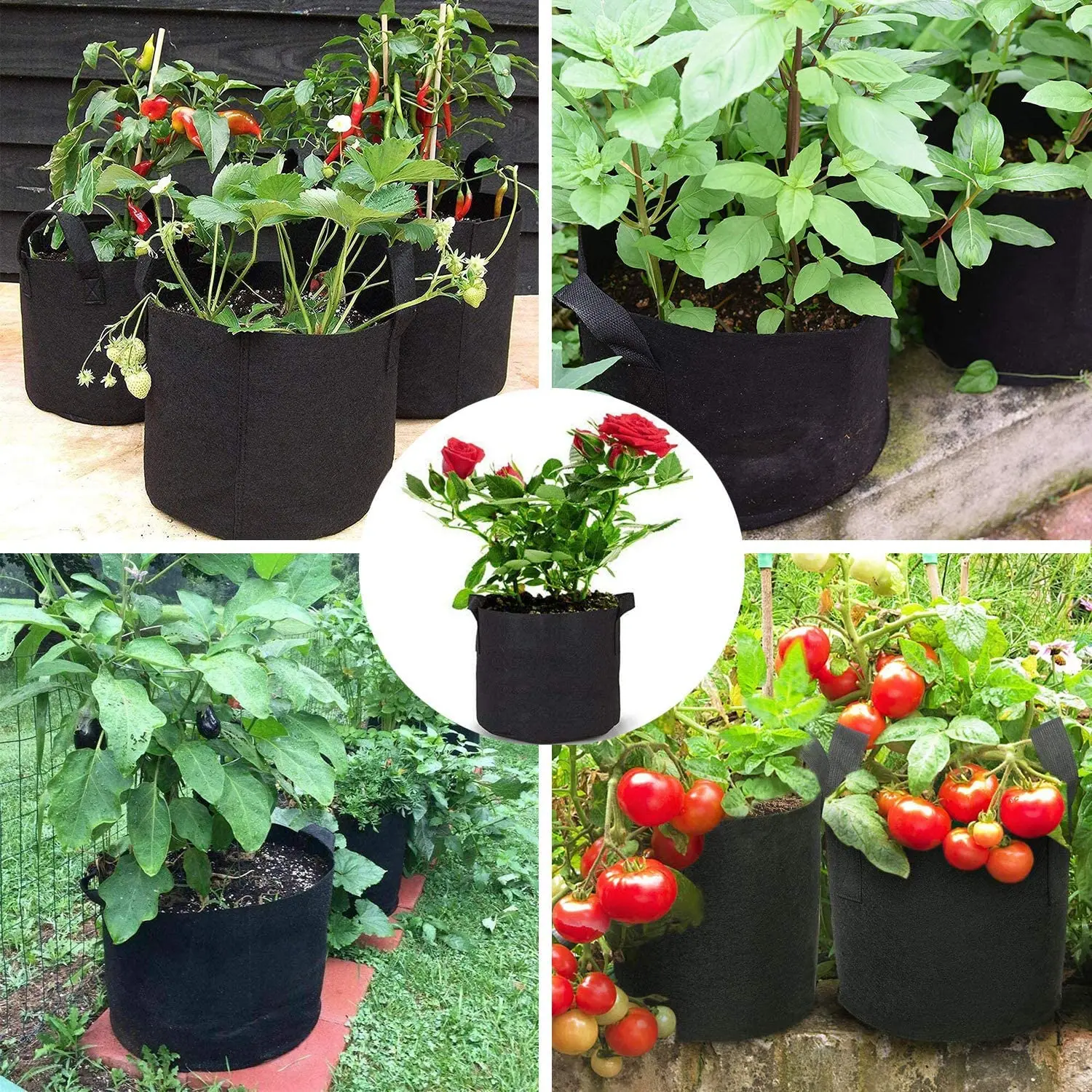1/2/3/5/10/15 Gallon planter grow bag tree seeding pot fruit fabric plant pots Flower pot grow bags for planting vegetables