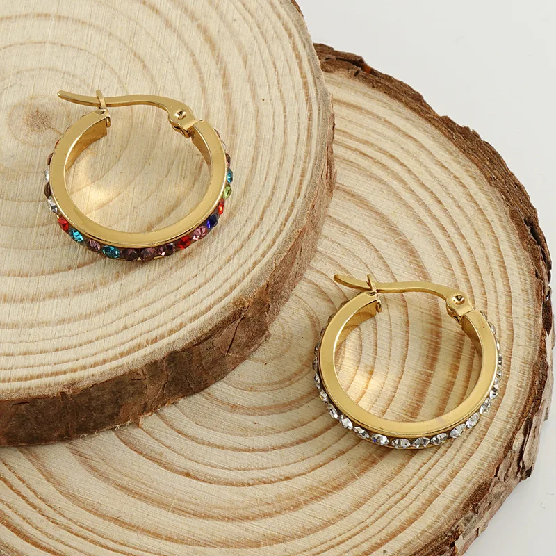Retro style neutral cool senior sense colorful current earrings striped enamel dripping oil ear studs