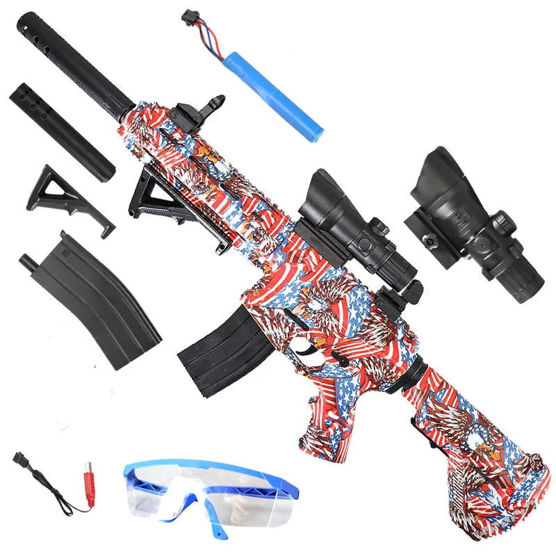 Многофункциональный гелевый пистолет Akm47 M4 Barrel Gelblaster для разбрызгивания Электрический бластер шариков