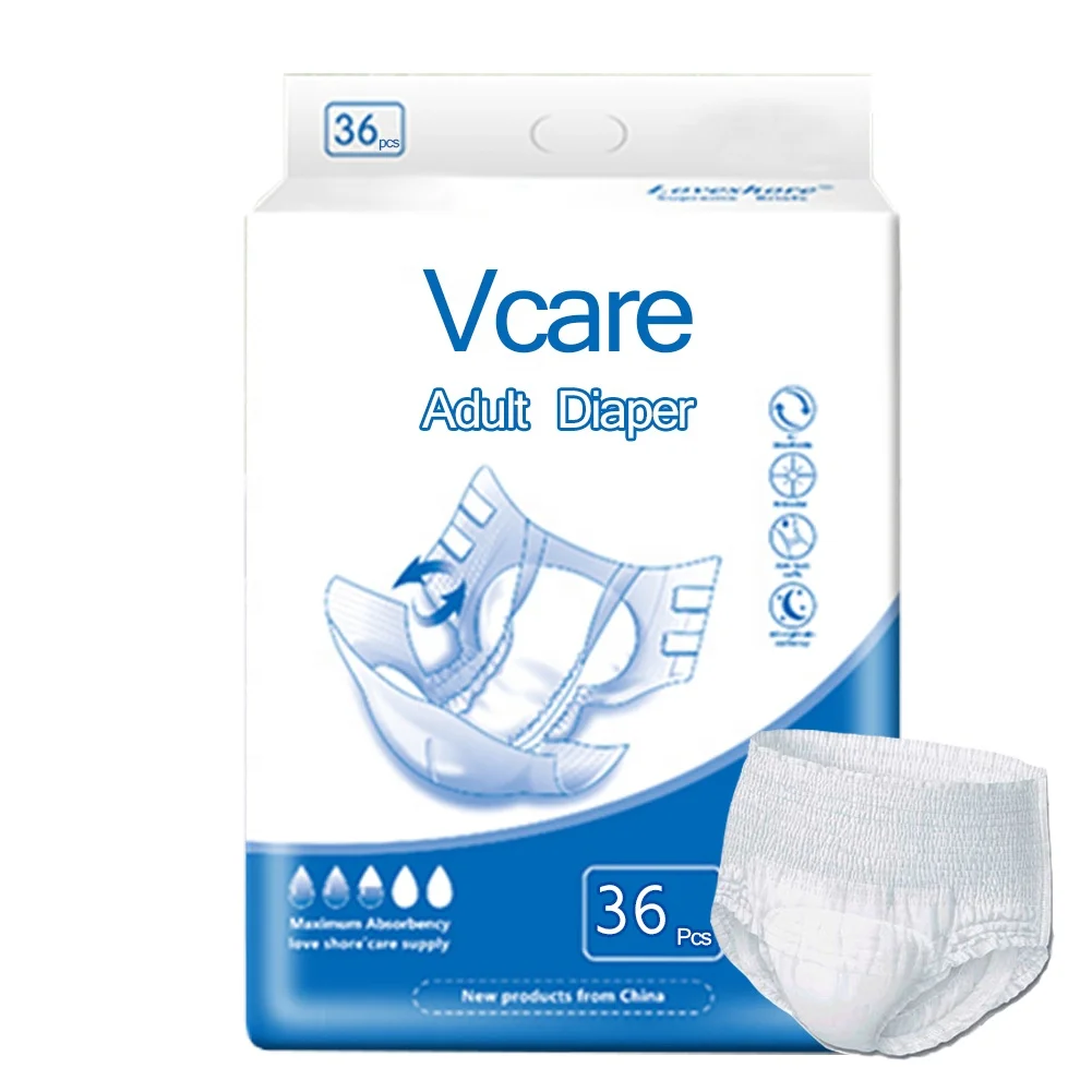 Free Sample Soft Disposable Biodegradable Ultra Thick Super Absorbent Cheap Adult Incontinent Diapers