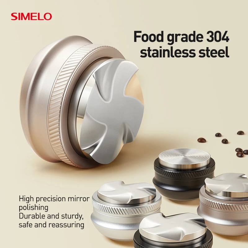 SIMELO 304 stainless steel 58mm Italian Coffee CD Pattern Powder Presser Coffee powder hammer Espresso Coffee Powder Hammer