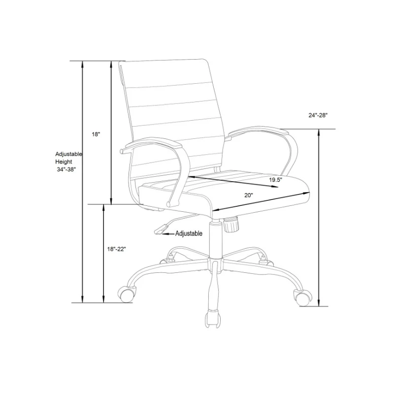 Blue PU Leather Executive Chair Furniture Chromed Metal Frame Swivel Office Chair
