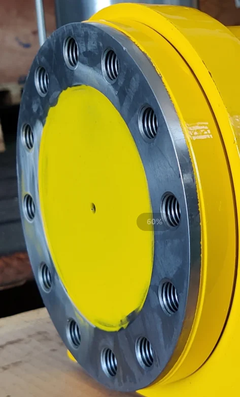Yellow high torque size optimized robust hydraulic rotary actuators  used in Drill Jumbo