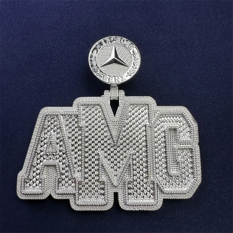 Iced out moissanite custom logo pendant Sterling silver 925 jewelry perfect polishing well craftmanship