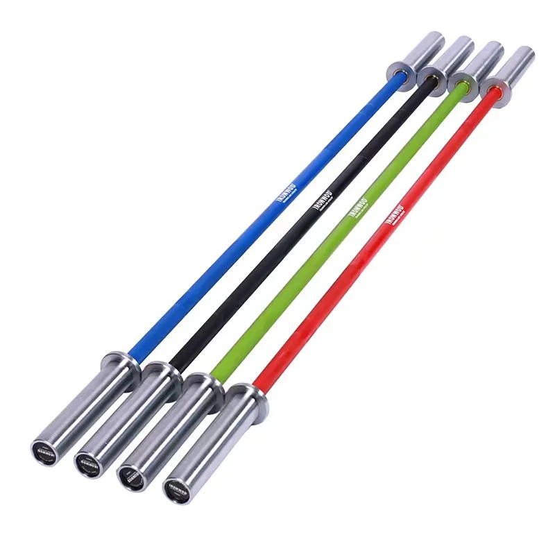 Customizable Logo High Quality Color Alloy Barbell Bar Gym Powerlifting Exercise Free Weights