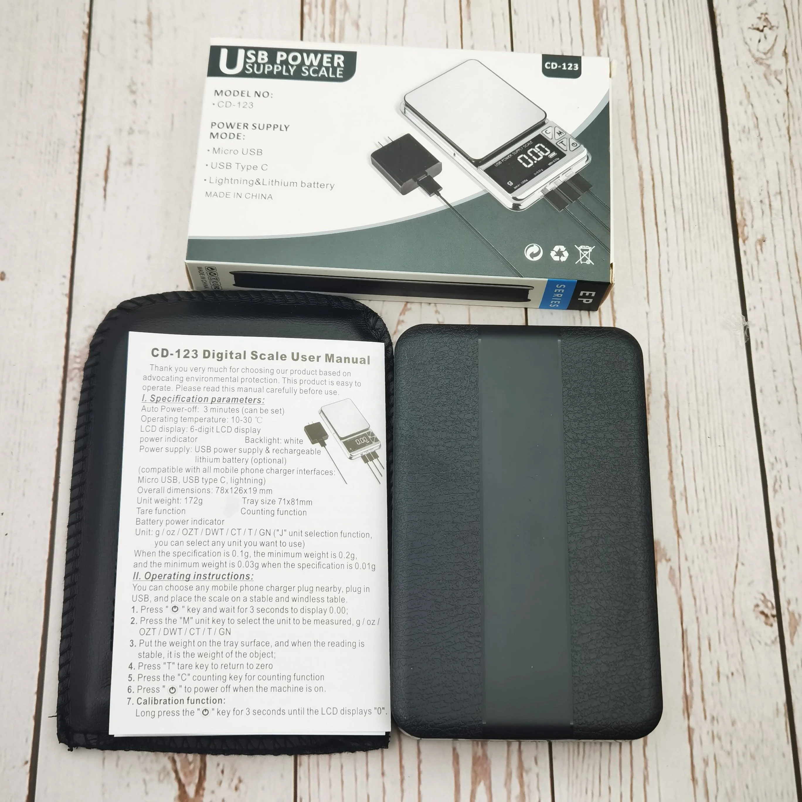 USB Power Supply 0.1g 0.01g electronic balance 200g 500g 1kg electronic jewelry scale Double range jewelry pocket scale