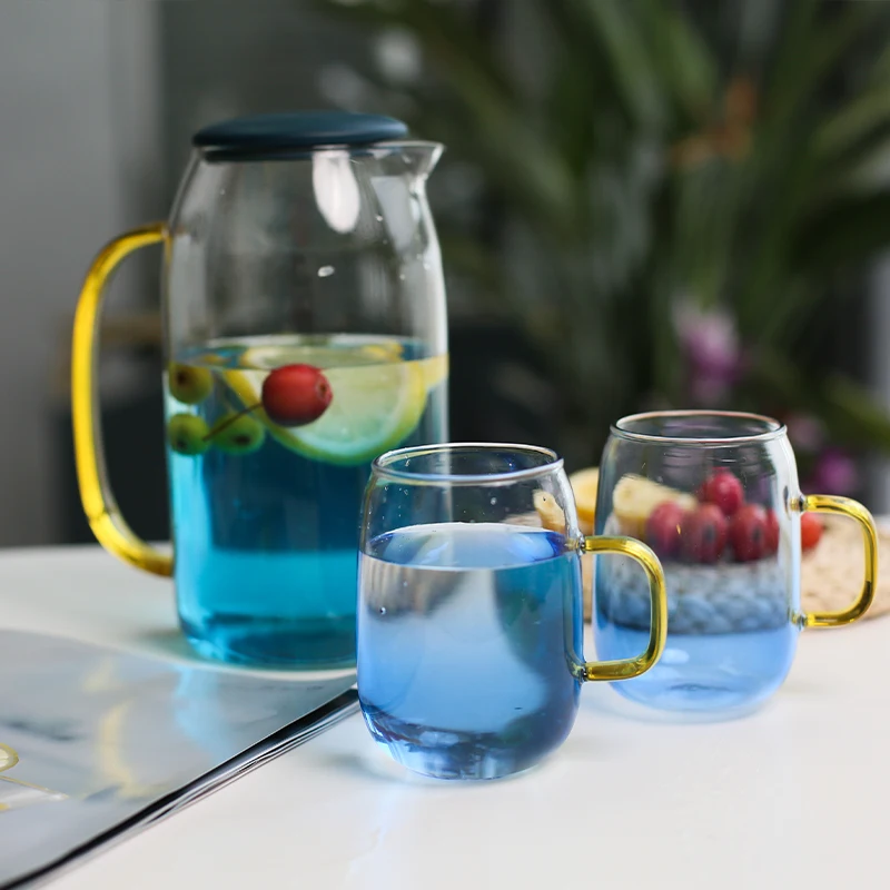 Factory Wholesale Heat Resistant Glass Water Pot Heat Resistant Large Capacity Glass Pitcher Iced Tea Beverage Carafe