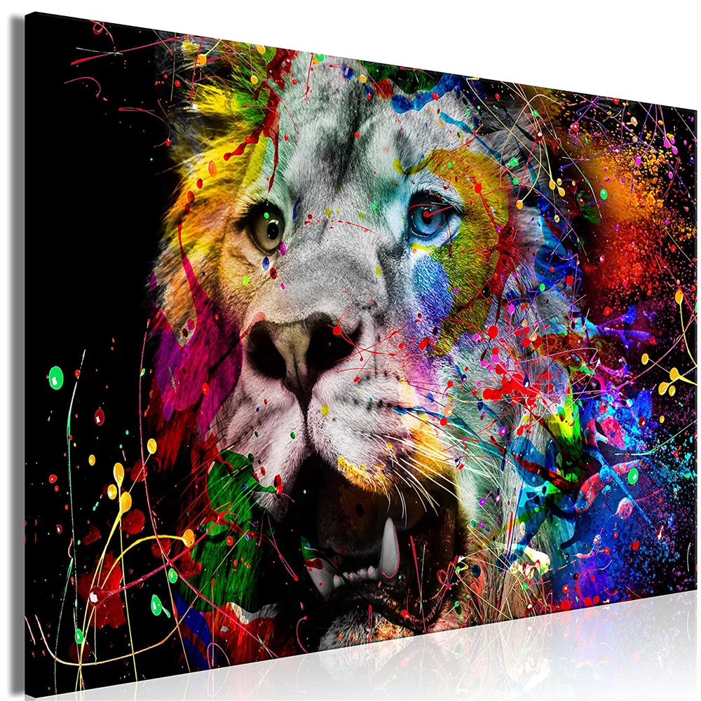 Painting Color lion Canvas Oil Print Paintings Art On Decoration For Home Wall Arts Hot sale