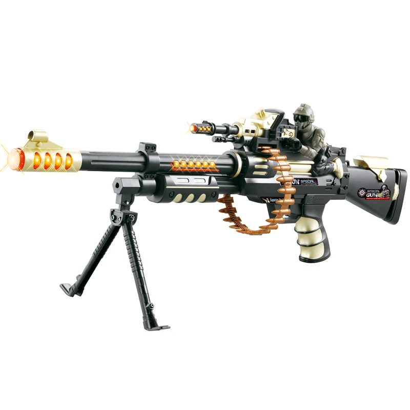 Popular indoor new electric sound light gun for children toy gun for boys new machine gun with vibration flash music
