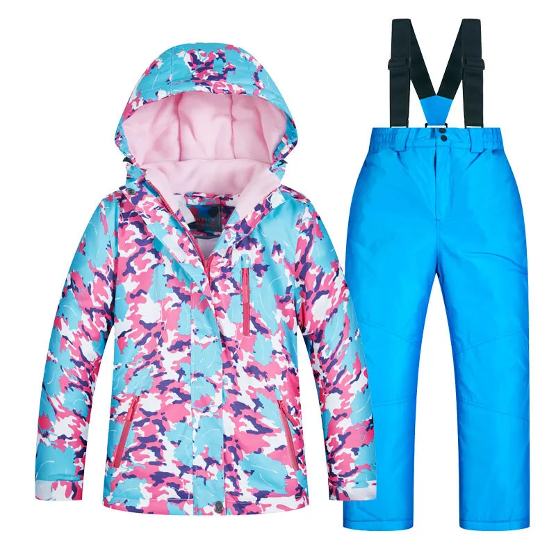 
Kids Ski Suit Windproof Waterproof Warm Snow Set Pants Winter Skiing 