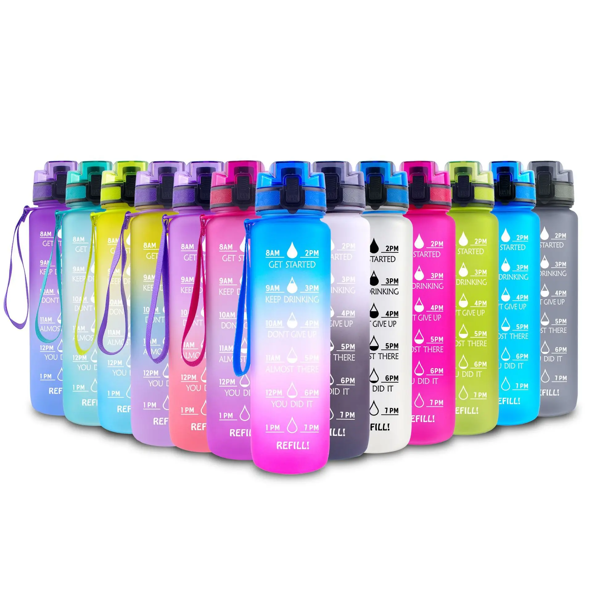 New product ideas 2024 Motivational Outdoor Camping Sports Leak Proof BPA Free Triton Plastic 32 oz Water Bottles