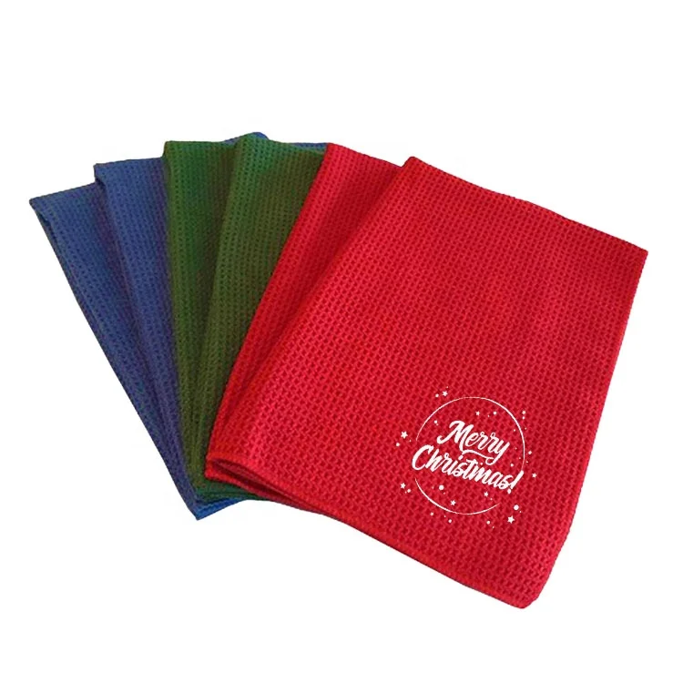 Wholesale price custom print christmas products christmas kitchen towels tea towel