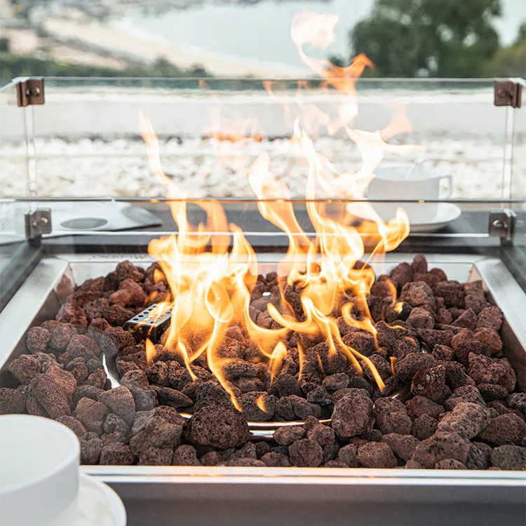 MODENO Modern Decorative Firetable Patio Fire Pit Gas Propane square