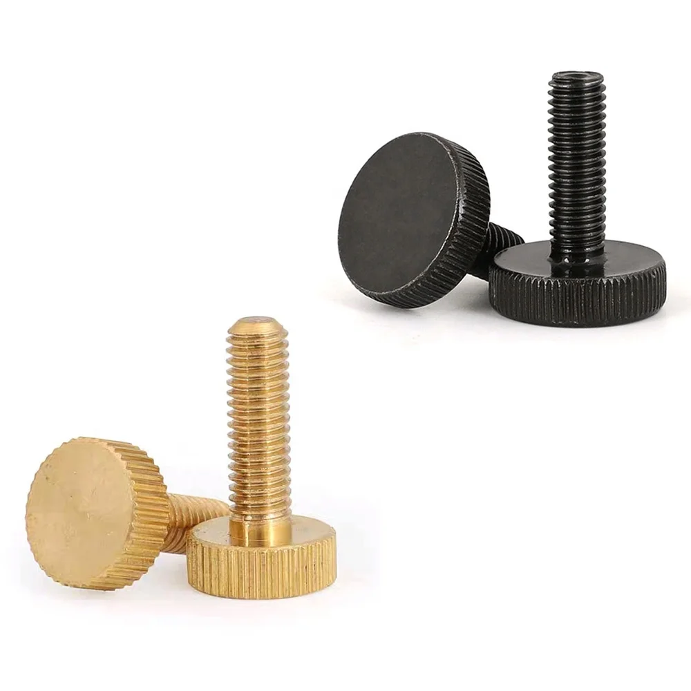 Stainless Steel  Flat Head Knurled Thumb Screw Knurled Screw Flat Slotted Thumb Screw M4 M6 M8 M10