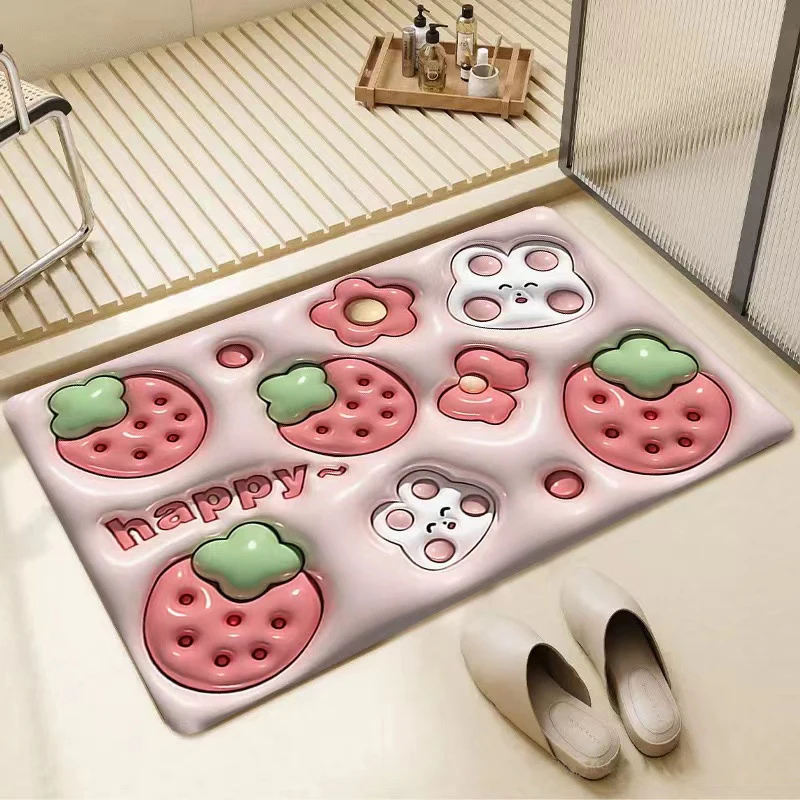 Cheap Diatom Mud shower mat water absorbing 3D bathroom mat