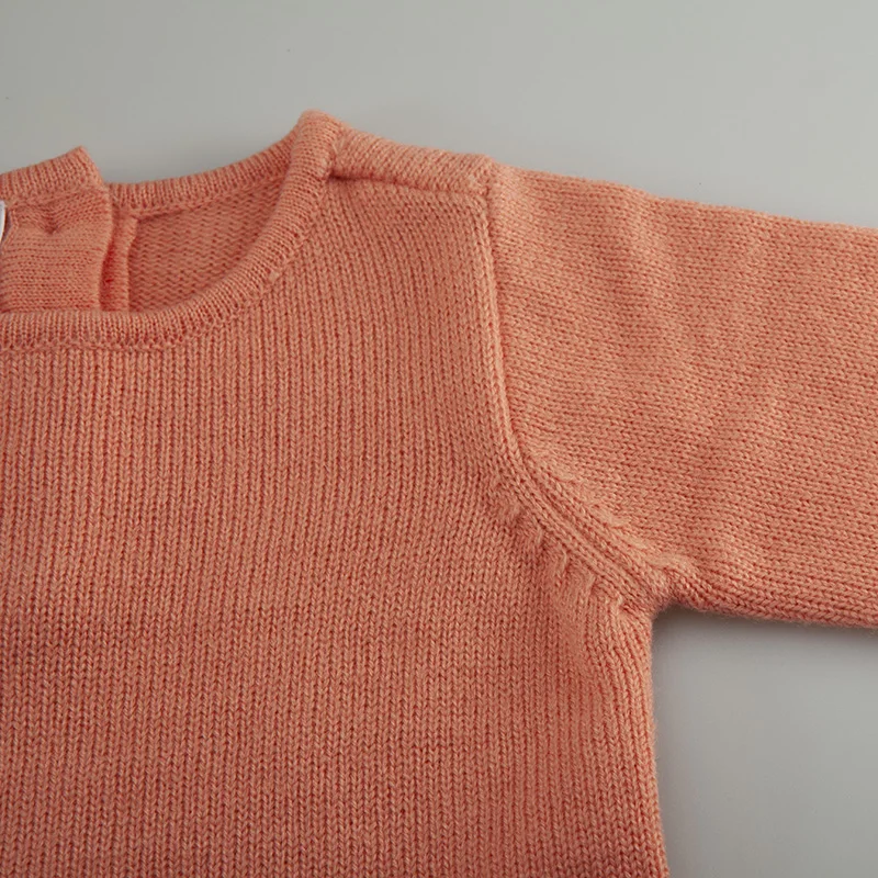 New arrival Children clothing girl mix wool kids sweater dress with lace