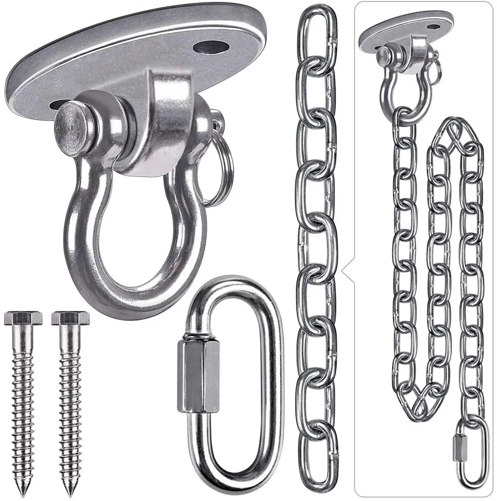 
Ailot Popular 4 Holes M10 Heavy Duty 360 Degree Swivel Stainless Steel Ceiling Swing Hook 