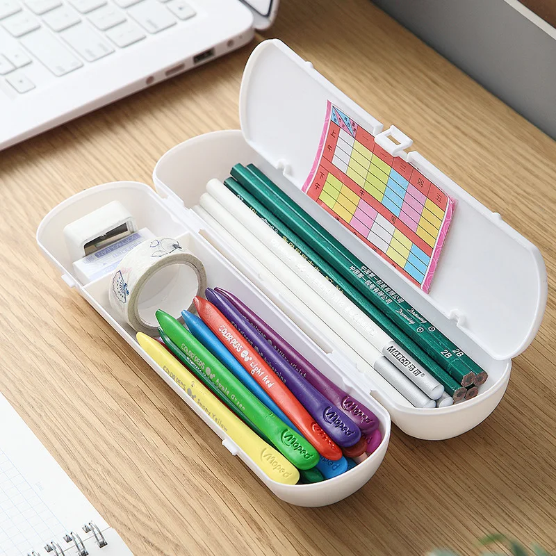 School Supplies Transparent PVC Plastic Cute Pure Clear Pencil Case PP Pen Box Pencil case