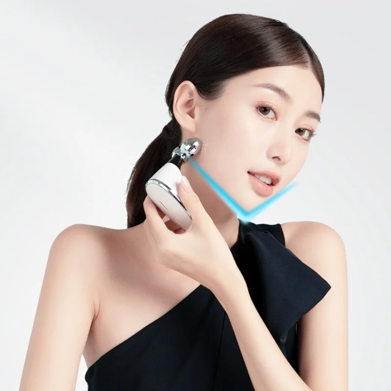 Home Use Electric Ems Double Ball Roller Beauty Instrument Face Home Introduction Instrument Micro Current V-Face Massager