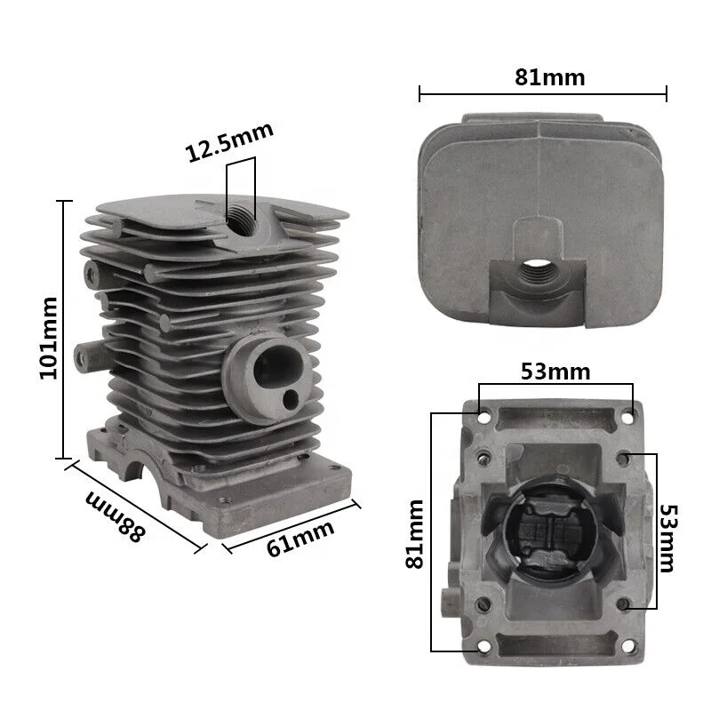 38mm  Gasoline Cylinder with Piston and Rings Pin Clip for St ihl 018 MS180 MS180C Chainsaw Cylinder