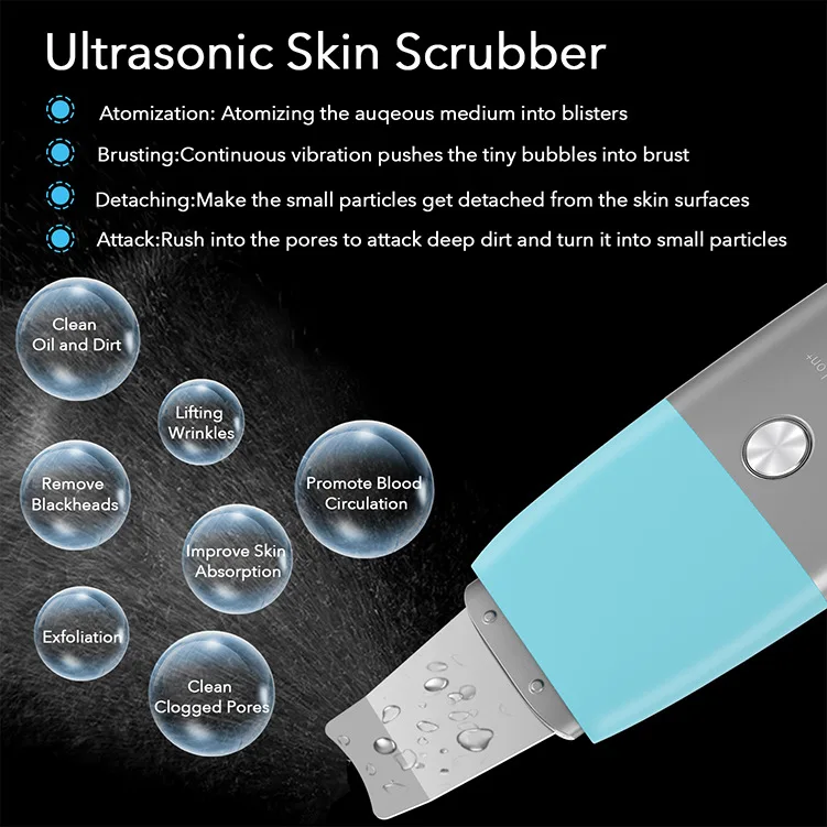 Sonic Ion Dermabrasion Shovel Ultrasound Facial Ultrasonic Skin Scrubber,beauty personal care