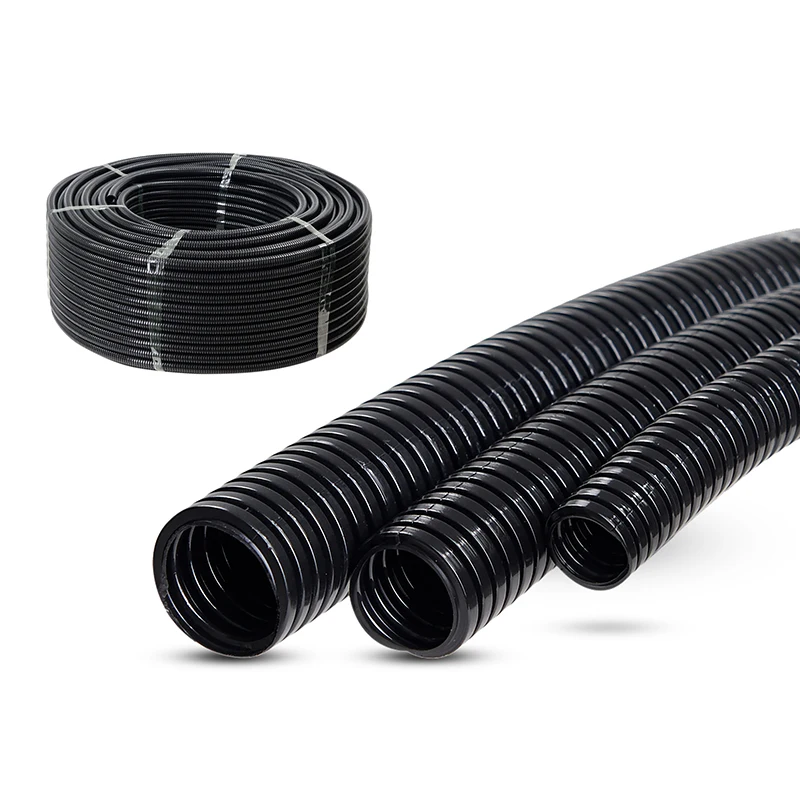 High Temperature Resistance Corrugated Conduit Metal coated Pe  polyethylene Electric Wire Cable Conduit Whole Roll Threading