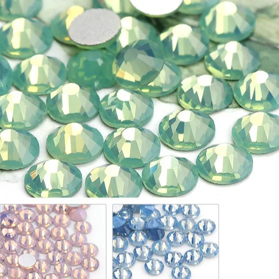 1440 Glass Flat Bottom Diamonds Electroplated Rhinestones for Nail Art DIY Accessories with Ornaments & Drill Attachments