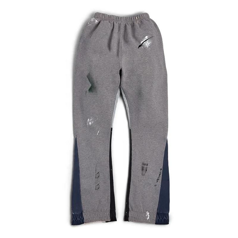 OEM/ODM Casual Flared Jogger Track Pants without drawstring Waistband Mens Stacked Flare Sweatpants For Men